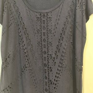 Chico's Navy Geometric Cutout Top CLEARANCE